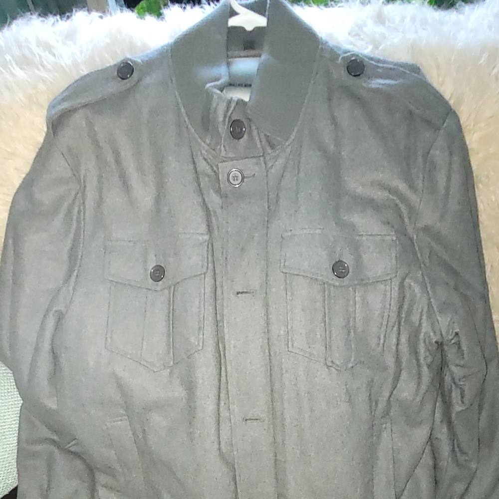 Men's gray wool blend jacket